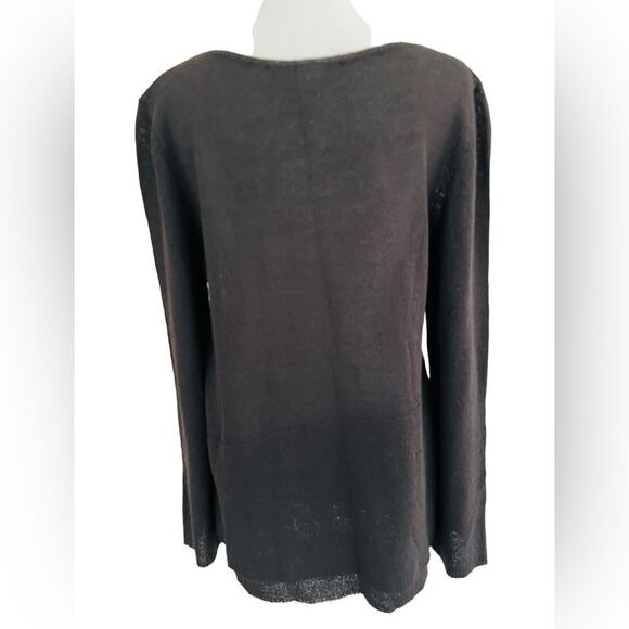 POLES Made in France gray crew neck sweater, rayon polyester, lightweight size L - Picture 3 of 6